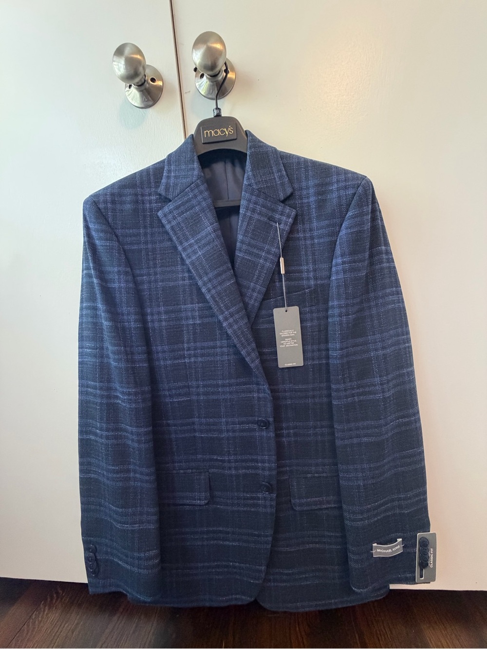 Michael Kors Navy Plaid Sport Coat